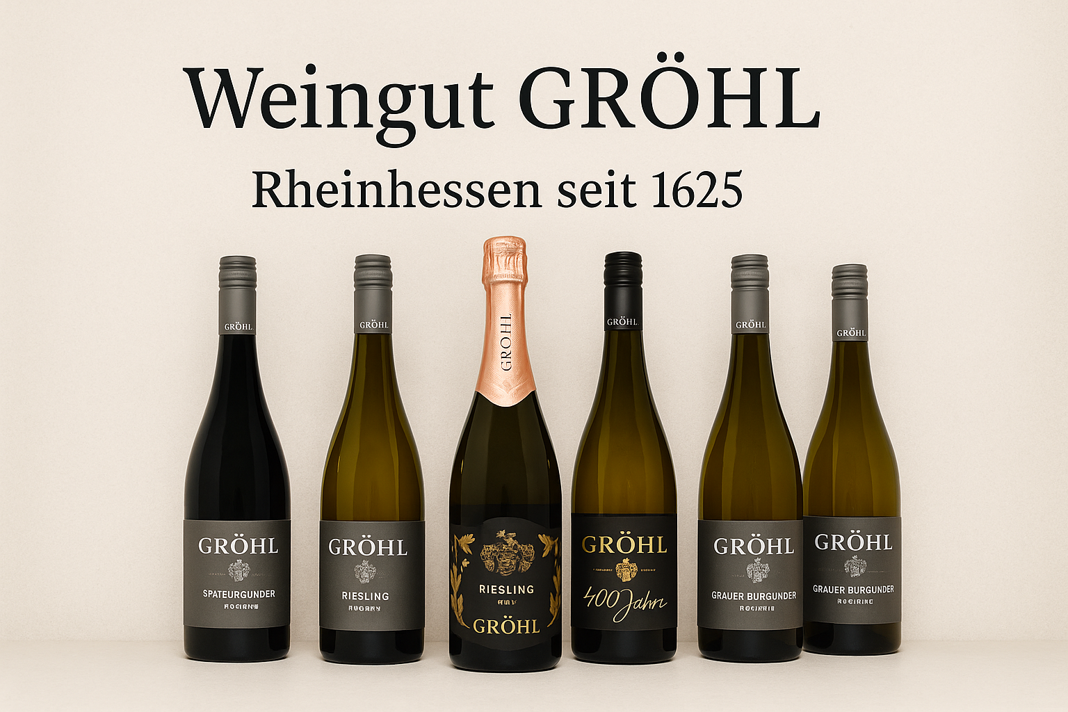 Grühl smagskasse med 6 fl. a 0,75L